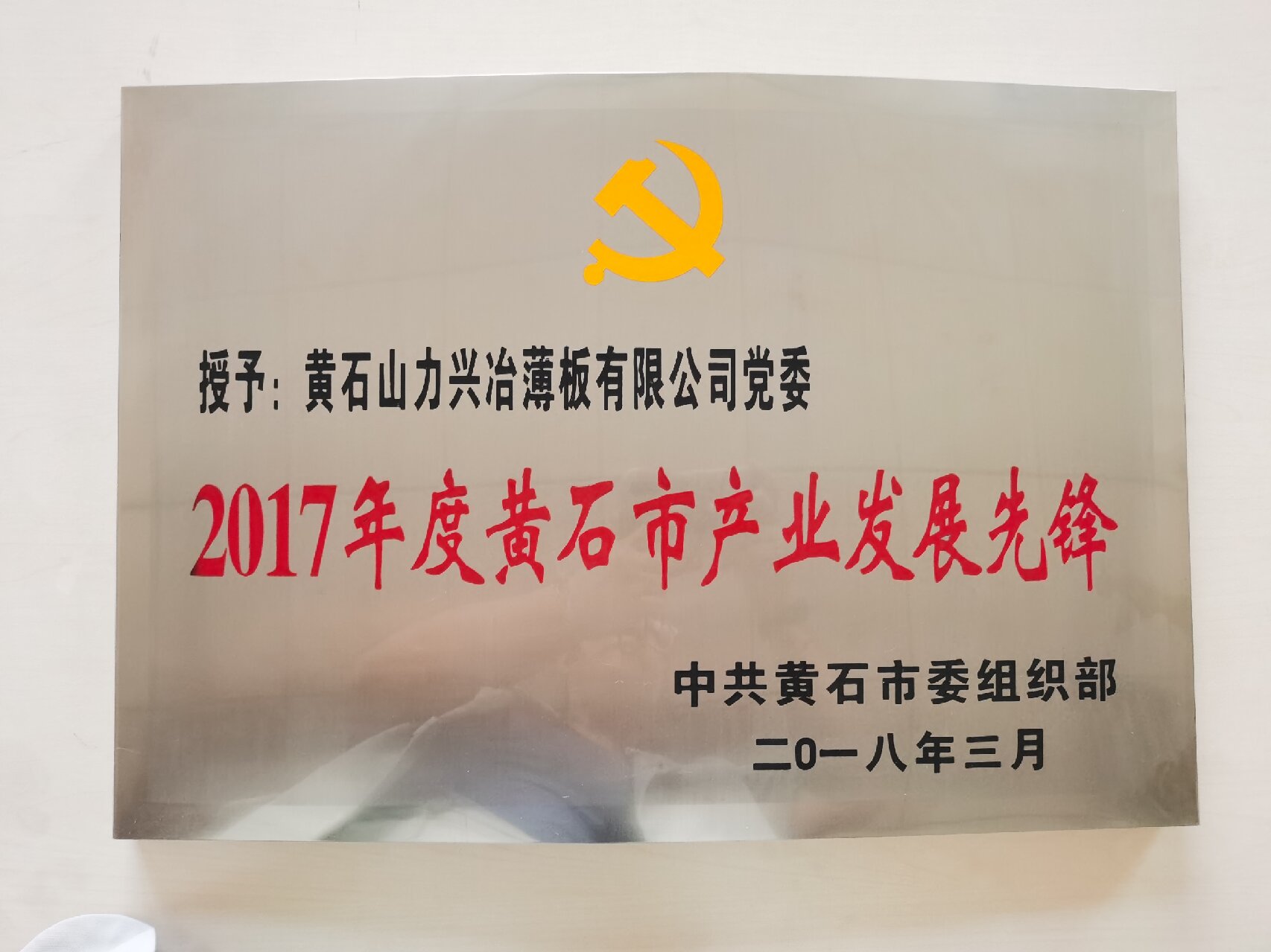 2017年度黄石市产业发展先锋